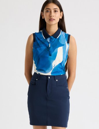 Röhnisch Deni Sleeveless Poloshirt - Blue - XS