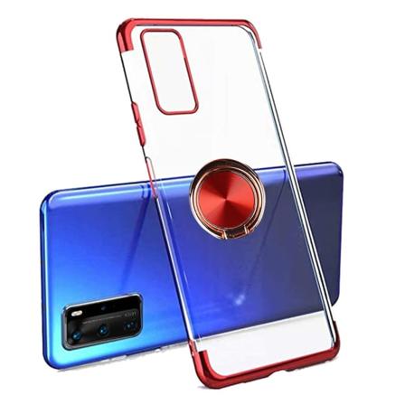 Glatt deksel med ringholder - Huawei P40 Pro Röd