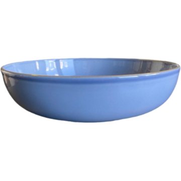 Tallrik djup Blocho Rondo Blå med prickar och rand 21cm