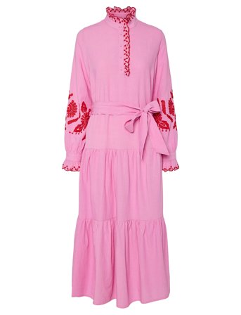 Yasbrimu Ls Long Dress Pink YAS