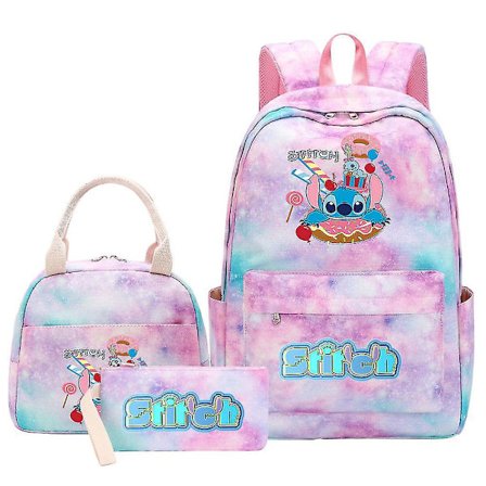 3 stk. Lilo Stitch Rygsæk Kvinde Mand Rejse Skoletaske Høj Kvalitet Teenagere Mochilas