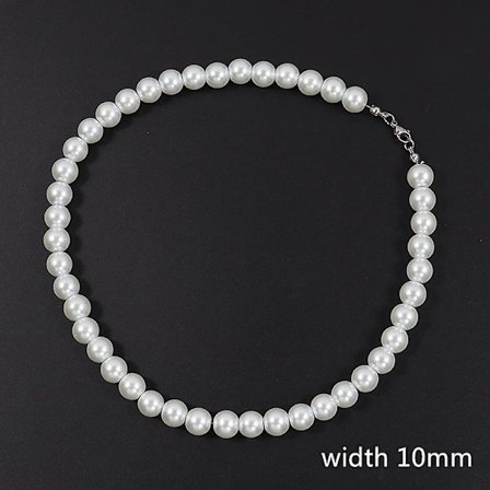 2022 New Trendy Imitation Pearl Necklace Men Temperament Simple Handma
