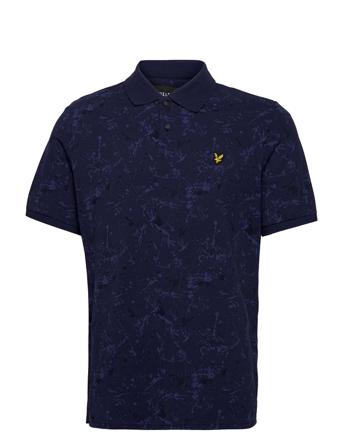 Splatter Print Polo Shirt Polos Short-sleeved Sininen Lyle & Scott