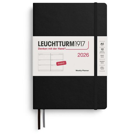 Leuchtturm1917 Kalender Weekly Planner 2026 A5 Black