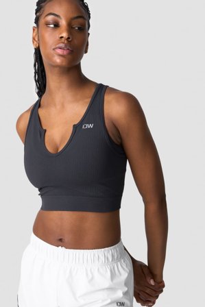 ICANIWILL - Ribbed Define Seamless Tank Top Dusty Black- Training tank tops - Damen - ICIW
