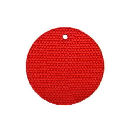 Silikone bordplademåtte til varme gryder og pander RØD RUND RUND