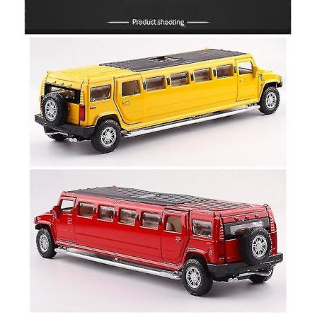 Høj Simulation 1:32 Alloy Hummer Limousine Metal Diecast Bilmodel Træk Tilbage Blinkende Musikalsk Børnelegetøj Køretøjer