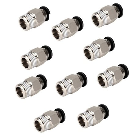 10 stk. PC4-M10 Pneumatisk Kobling Hann Rett PTFE Rør Push