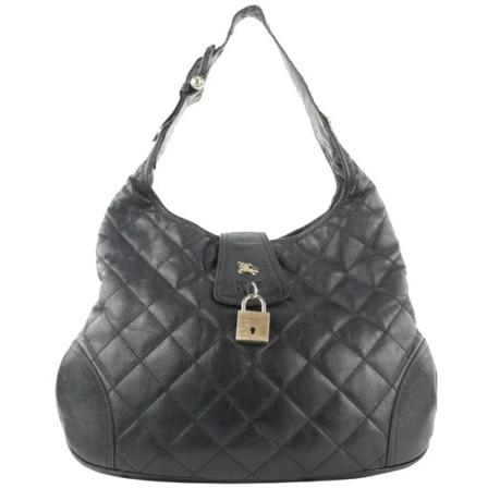 Burberry Vintage, Pre-owned Leather shoulder-bags Zwart, Dames, Maat:ONE Size