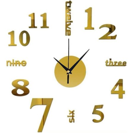 Pendel Ur Til Væggen, Moderne Mode Vægur Rammeløs Vægur 3d Spejl Klistermærke Kontor