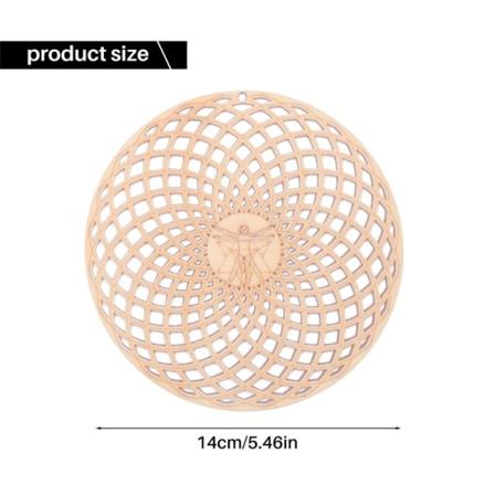 8 Pakker 14Cm Tretre Veggpanel Livets Blomst Form Koppunderlag Tretre Veggkunst DIY Koppunderlag Håndverk Geometri