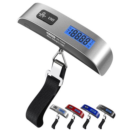 Bagasjevekt Reiseutstyr Bagasjevekt Bakgrunnsbelyst LCD-skjerm Elektronisk vekt Digital Post Reiseutstyr med Gummimaling