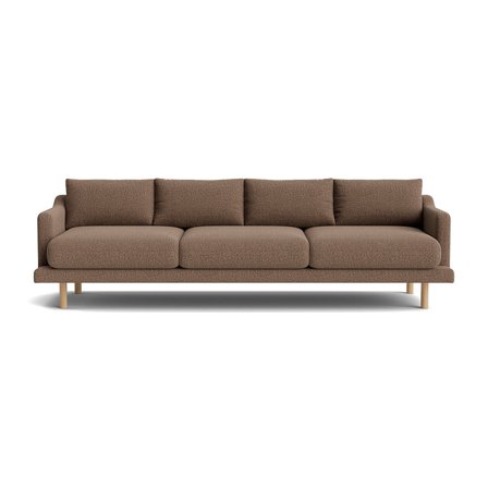 Scandi 3 personers sofa - Nordic Brun - 252x99x77cm - Sofa, 3 personers sofa - Komfortabel sofa med Massivt træ, PU skum & stof