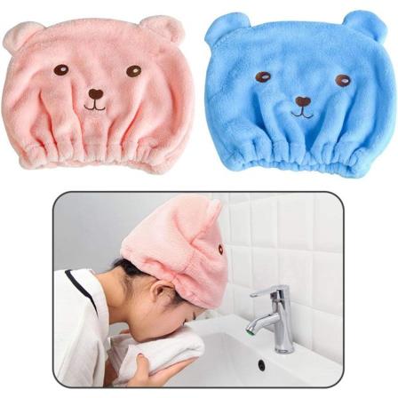2-pack mikrofiberhårhandduk, söt torkande hår turbanmössa