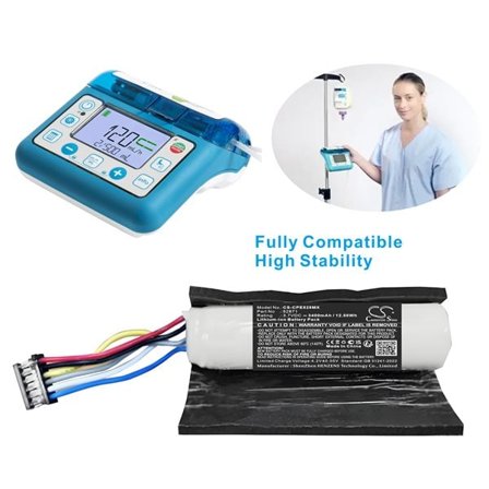 Batteri for medisinsk bruk til Compat Ella 12272020, ernæringspumpe, 12272020 etc.