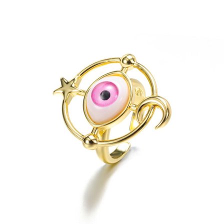 Rostfritt stål Blå Evil Eye Ringar För Kvinnor Män Amulett Turkiska Smycken Moon Star Heart Justerbara Ringar aneis