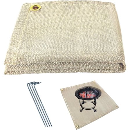 20" Firkantet Brannsikkert Underlag - Kraftig Varmebestandig Beskyttelse for Bålplasser og Griller, Utendørs Dekke- og Terrassesikkerhetsdeksel, Svart