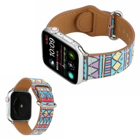Apple Watch Series 6 / 5 40mm mönster äkta läder klockarmband - Triangle