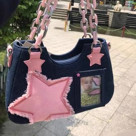Denim Crossbody Bag Håndvesker MØRKEBLÅ