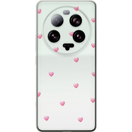 Yhteensopiva Puhelinkuori Xiaomi Xiaomi 13 Ultra Minimalistinen kuvio vaaleanpunaisilla sydämillä vaalealla taustalla, suloinen ja yksinkertainen mu