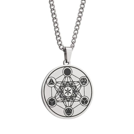 Halsband i rostfritt stål för män Ogan Flower of Life Metatron Life Angel Seal Solomon Male Magic Circle Hängesmycken