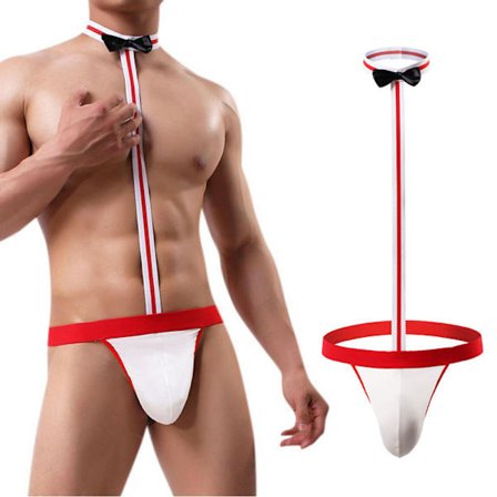 Menn Sexy Mankini Kostyme Suspender Badetøy Thong Undertøy