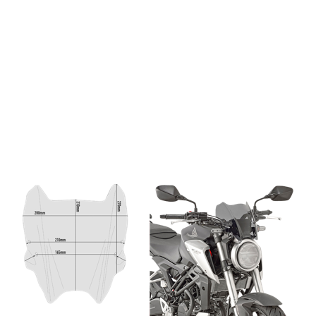 Windschutzscheibe Givi Scooter A Klar - Honda CB 125 R Neo Sports Café 2018-2020