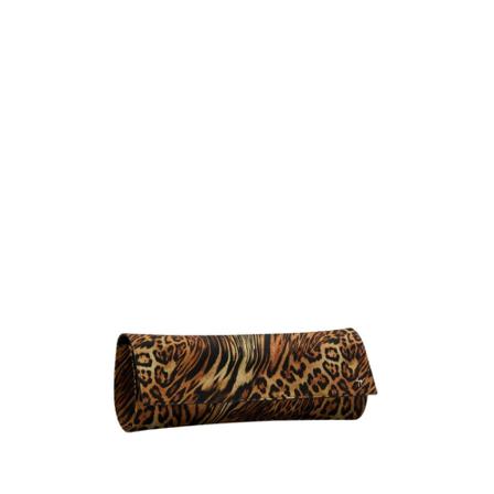 Giuseppe Zanotti, satin womens pantil bag with leopard print Bruin, Dames, Maat:ONE Size,leer