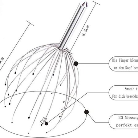 Huvudmassage och ryggkliare Förbättrad med 20 klor för att klia