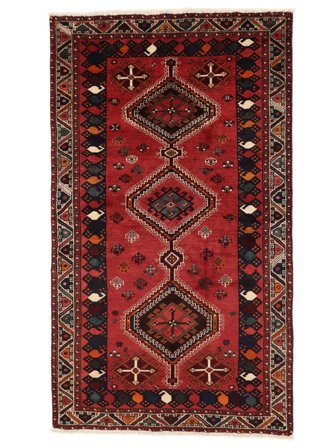 Handgeknoopt Perzisch Ghashghai Fine Vloerkleed 132X225 Donkerrood/Zwart