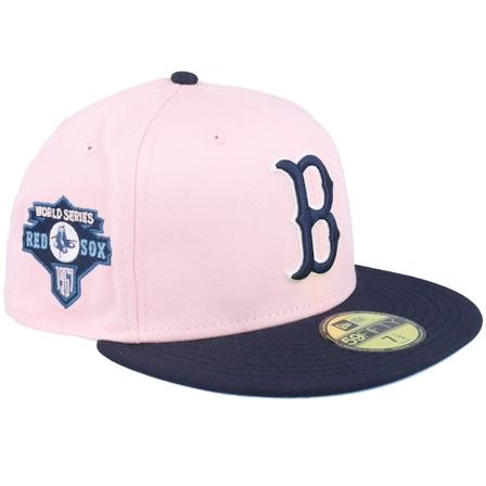 New Era - MLB Rosa fitted Caps - Boston Red Sox Indigo Milkshake 59FIFTY 67 World Series Pink/Navy Fitted @ Hatstore