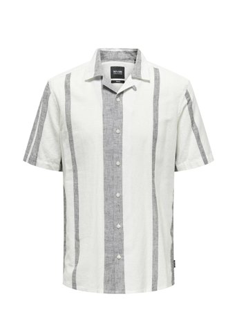 Onscaiden Life Stripe Linen Resort Noos White ONLY & SONS