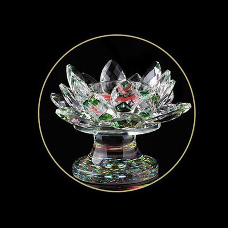 Crysta Lotus Flower Ornament Lotus Flower Figur GRØNN
