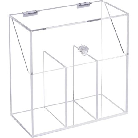 Täckta sminkborsthållare med dammtätt lock, akryl genomskinlig kosmetisk borstförvaringsorganisatör med stor kapacitet