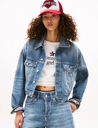 Tommy Jeans Tommy Girl Ovsz Crp Trucker Jkt - Blue - S