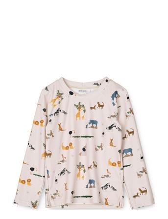 Noah Printed Longsleeve Swim Tee Swimwear Uv Clothing Uv Tops Beige Liewood