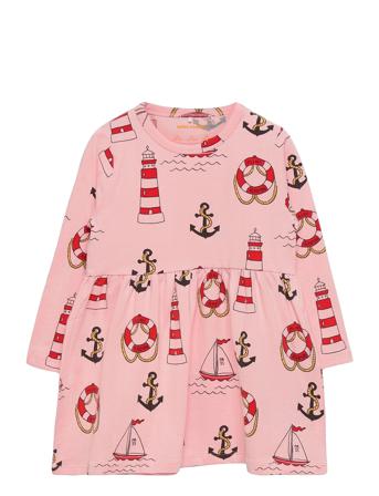 Lighthouse Aop Ls Dress Pink Mini Rodini