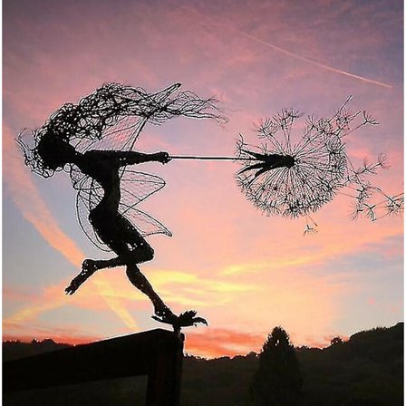 Dansende Fe Dandelion Statue Ornament Stakes