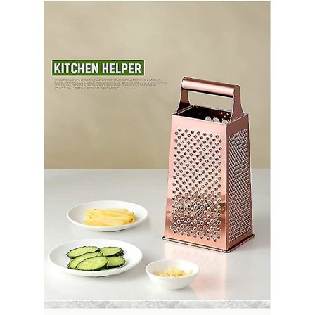 Osteskriver og grønnsakskiver i rustfritt stål med 4 sider, 9,2 tommer