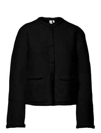 Yasemilie Ls Knit Cardigan Black YAS