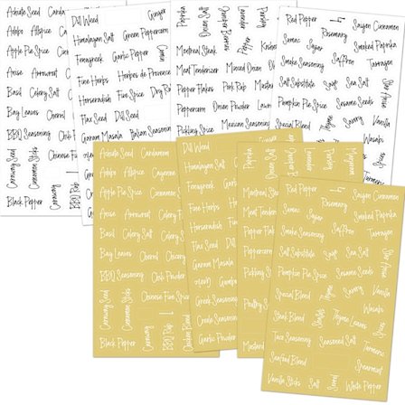 Etiketter för Kryddburkar, Klar Vattentät