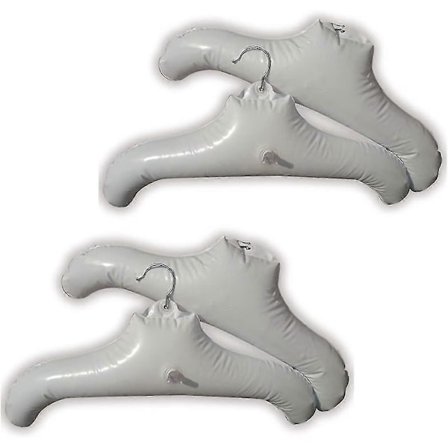 Hvide Rejse Oppustelige Bøjler Sæt Med 4 44*25cm, Luftblæsende Tørrende Sweater Bøjler, Rund Skulderformet Oppustelige Frakke Bøjler Med Krog