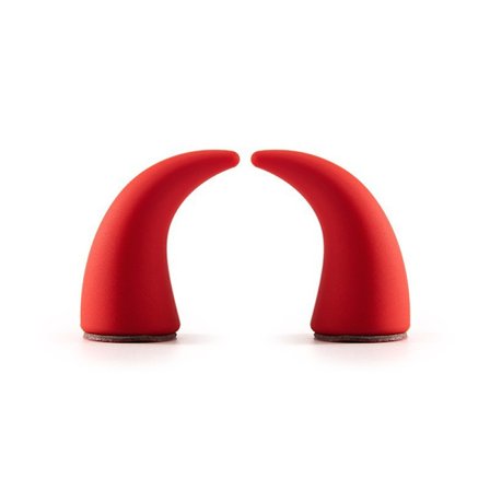 Bil Djävul Horn Dekoration, Självhäftande 3D Stötfångare Huv Klistermärken Kreativa Djävul Horn Prydnad Vattentät Bil Tak Dekoration Djävul Horn, Röd