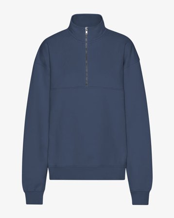 Organic Quarter Zip - Petrol Blue - Female - XS
