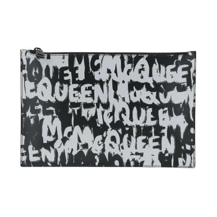 Alexander McQueen, Flat Pouch Zwart, Heren, Maat:ONE Size