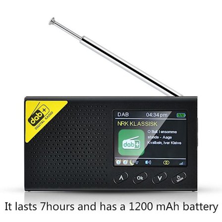 Inbyggd 1200ma 3.7v Batteri Dab-mottagare 87.5-108mhz Fm-frekvens Mottagare