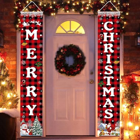 Juledekorasjoner og kupletter - God Jul-bannere - Juleverandaskilt - Veggdekorasjoner, hjemmeinnredning, festdekorasjoner