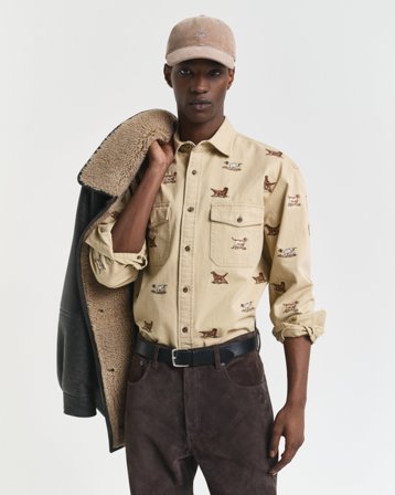 GANT Herren Relaxed Fit Twill Hemd mit Stickerei (S)