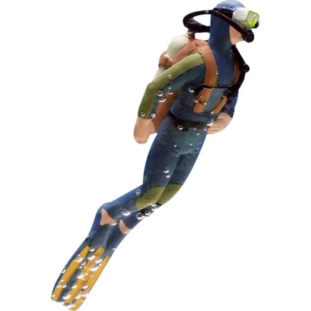 Fish Tank Diver Floating Ornament - Aquarium Decoration Scuba Diver Statyetter Mini Simmare Statyetter för heminredning Fish Tank Landskapsprydnad