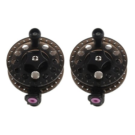 2x Fiskehjulsruller i plast for isfiske og fluefiske - Runde hjul - Fiskeutstyr